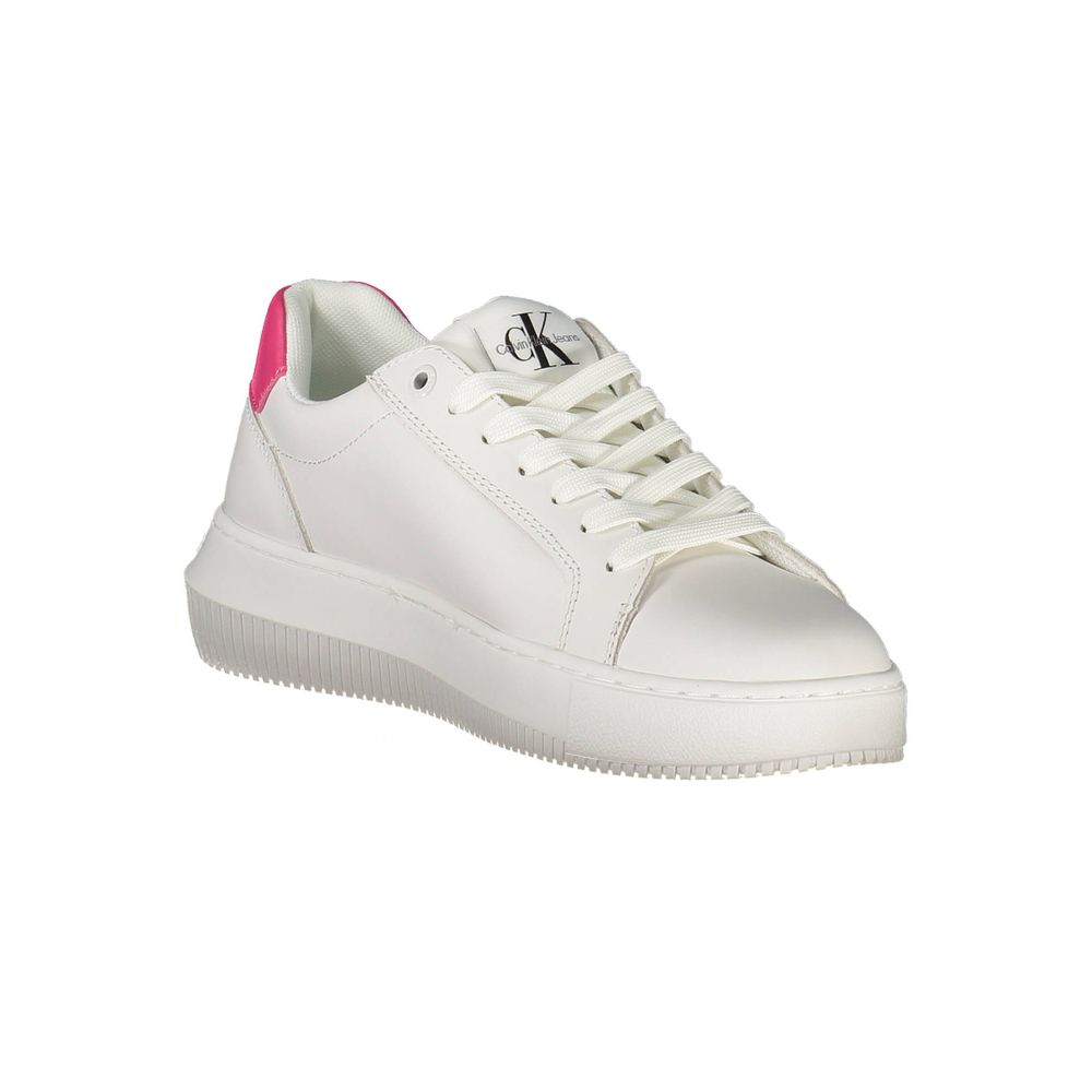 Calvin Klein White Leather Women Sneaker - SMARTMARTNZ