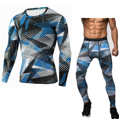 Camouflage Compression Baselayer Set Sports Compression Set Long Sleeve T-Shirt Tights Exercise Clothes Workout Bodysuit Fitness Suits For Men - SMARTMARTNZ