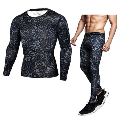Camouflage Compression Baselayer Set Sports Compression Set Long Sleeve T-Shirt Tights Exercise Clothes Workout Bodysuit Fitness Suits For Men - SMARTMARTNZ