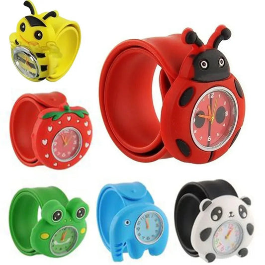 Cartoon Toy Watch for Kids – Animal & Fruit Pattern Silicone Slap Band - SMARTMARTNZ