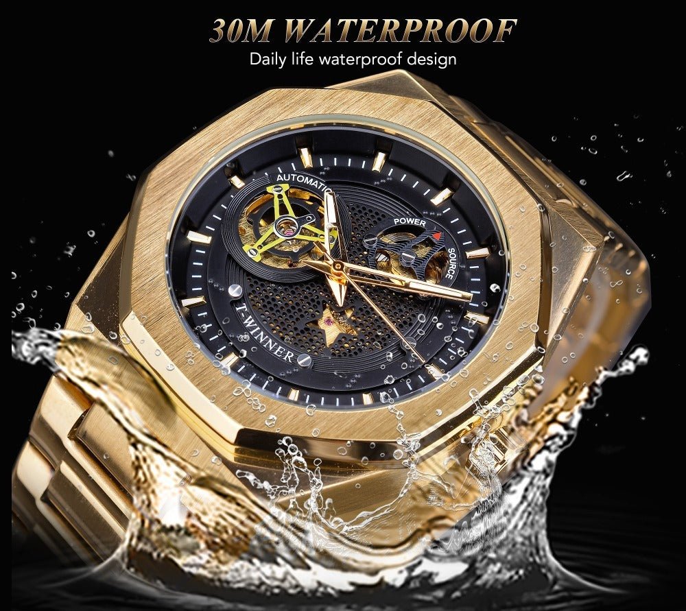 Casual Men’s Mechanical Watch – Hollow Dial & Self - Winding - SMARTMARTNZ