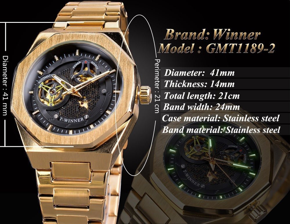 Casual Men’s Mechanical Watch – Hollow Dial & Self - Winding - SMARTMARTNZ