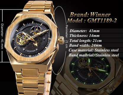 Casual Men’s Mechanical Watch – Hollow Dial & Self - Winding - SMARTMARTNZ