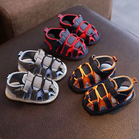 Casual Solid Color Breathable Sandals For Baby Boys Lightweight Comfortable Anti Slip Sandals For Indoor Outdoor Spring/Summer - SMARTMARTNZ