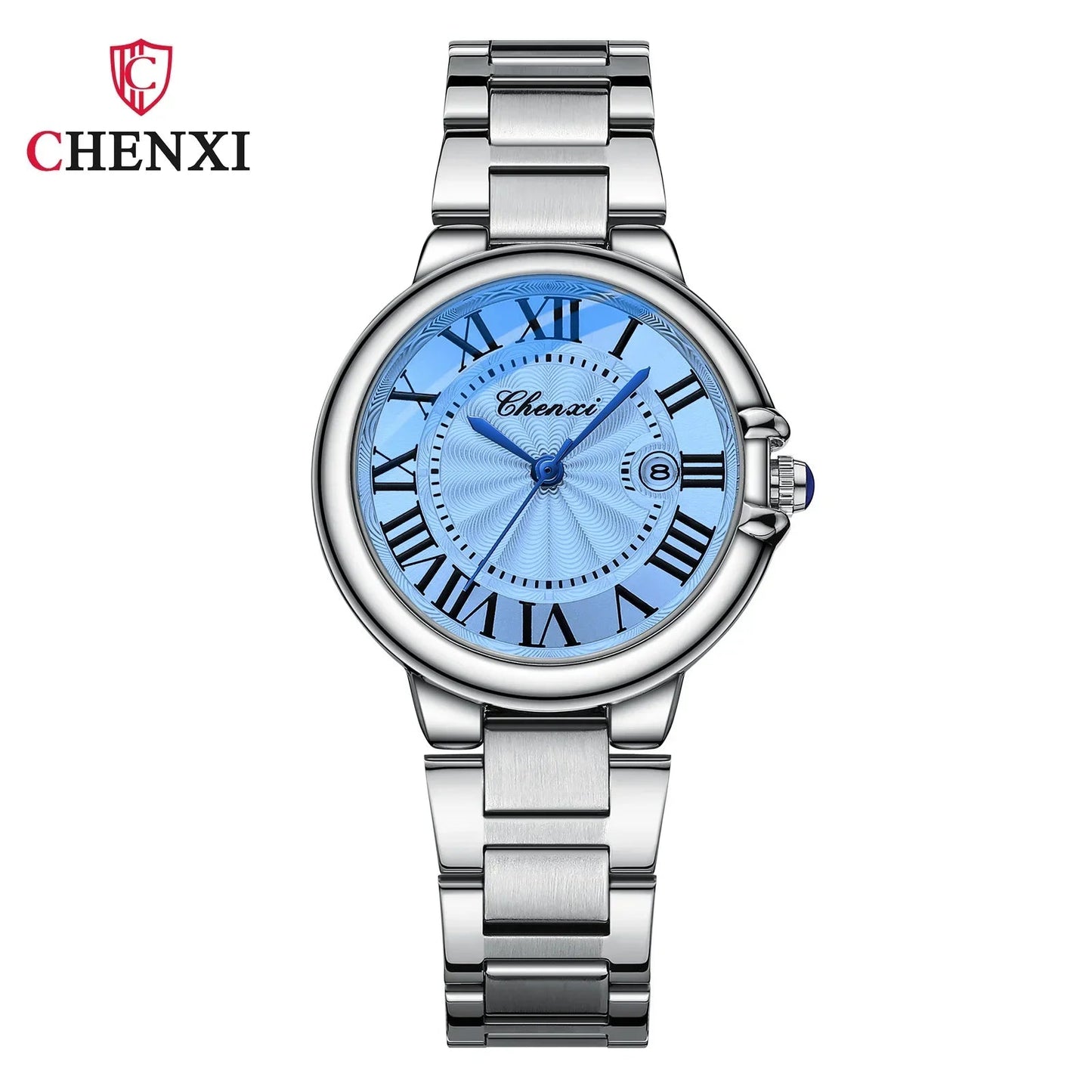 CHENXI 039 Couple Watches – 2024 Luxury Stainless Steel Silver Quartz Wristwatch Set for Men & Women - SMARTMARTNZ