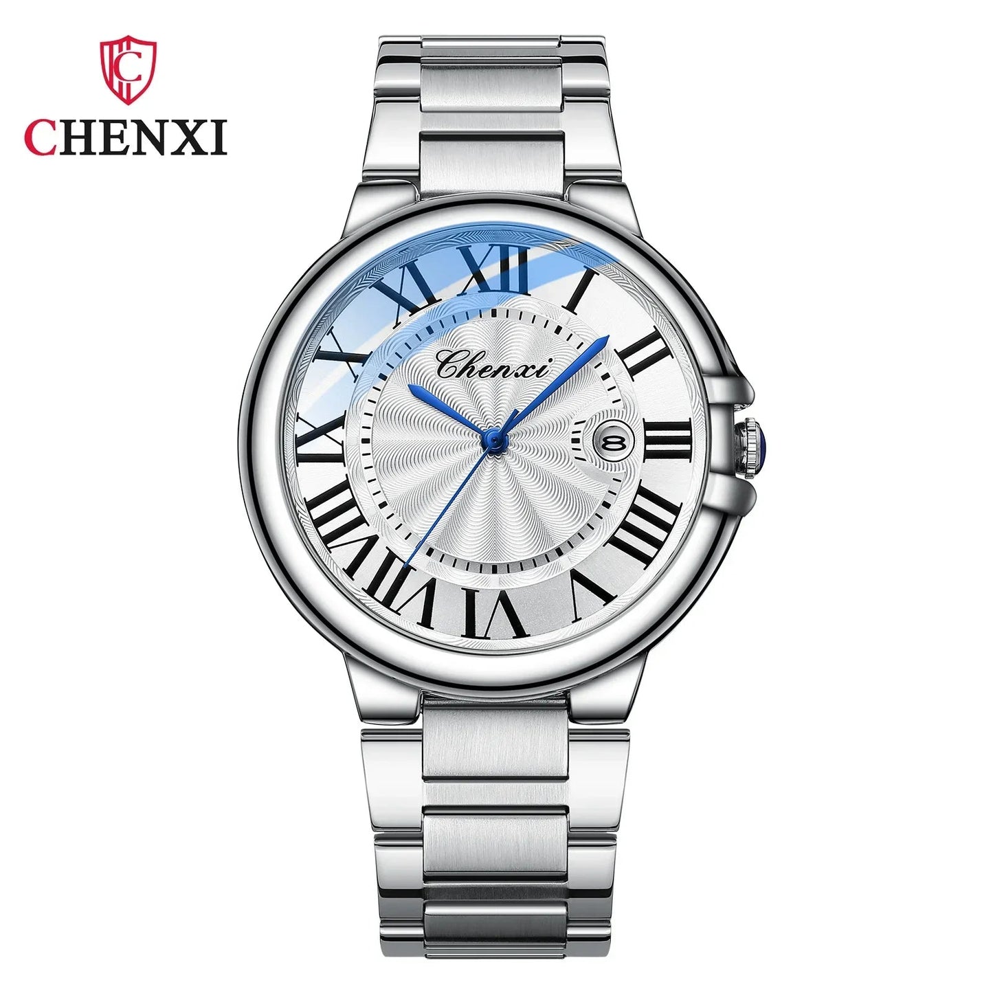 CHENXI 039 Couple Watches – 2024 Luxury Stainless Steel Silver Quartz Wristwatch Set for Men & Women - SMARTMARTNZ
