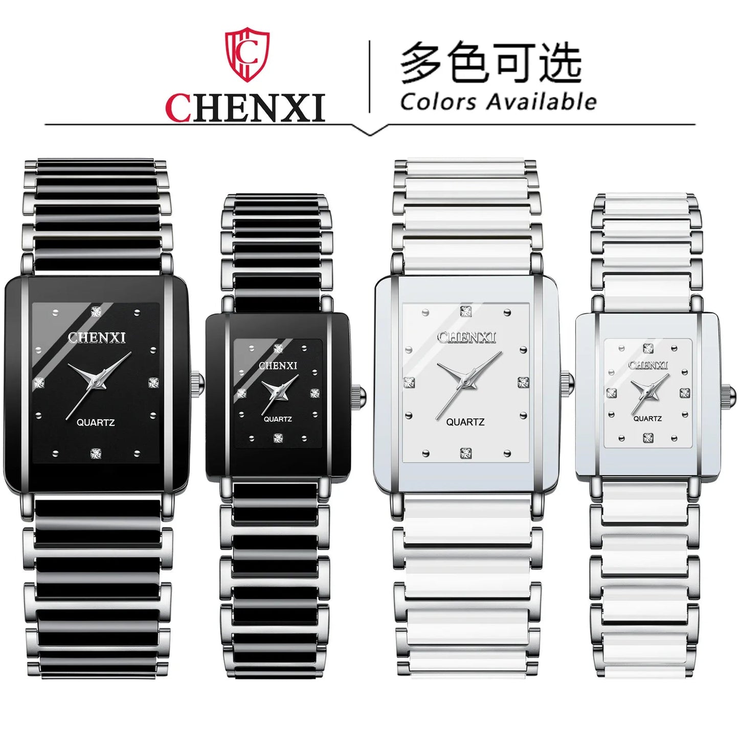 CHENXI 104A Luxury Couple Watches – Waterproof Quartz Watch for Men & Women with Simulated - Ceramic Strap | Elegant His & Hers Set - SMARTMARTNZ