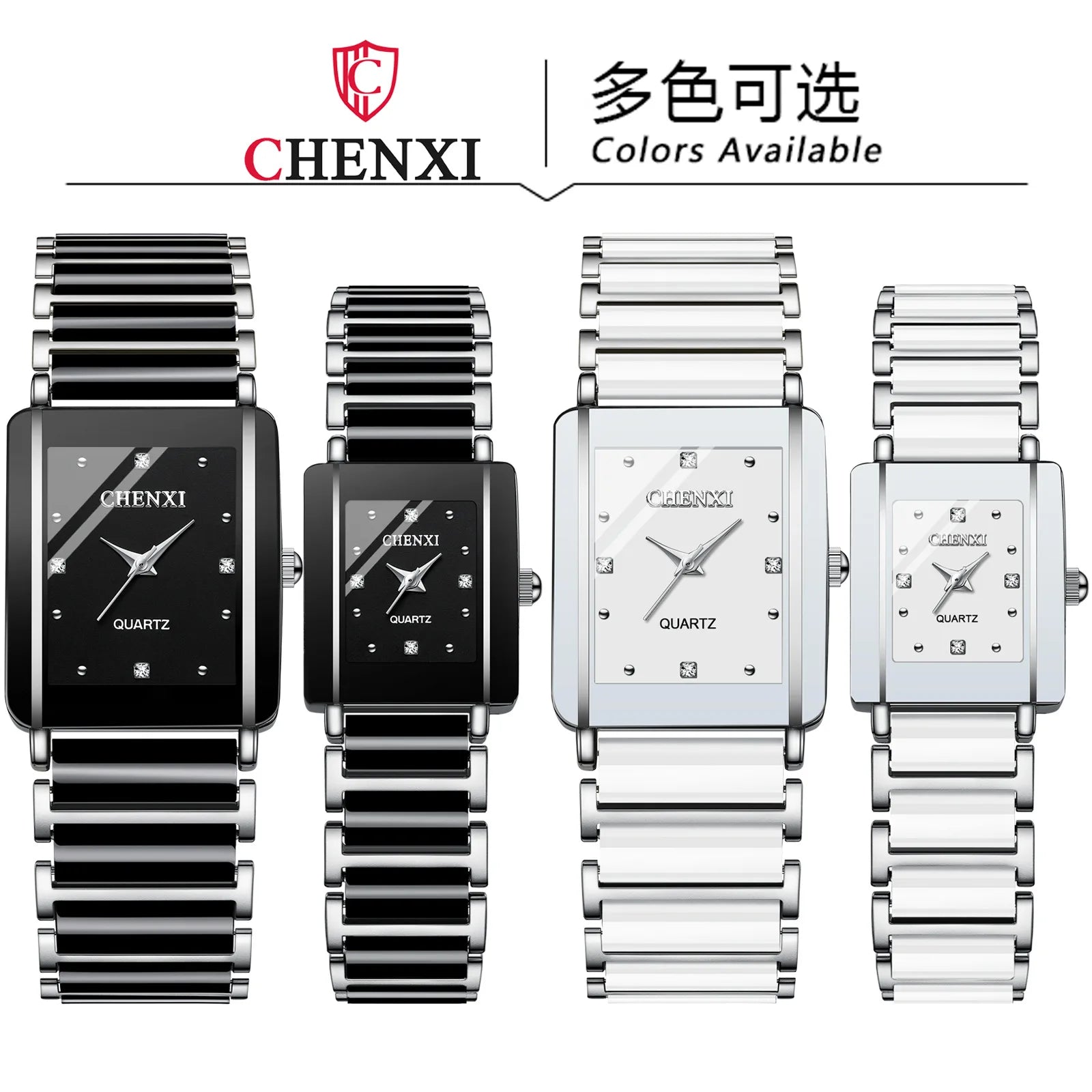 CHENXI 104A Luxury Couple Watches – Waterproof Quartz Watch for Men & Women with Simulated - Ceramic Strap | Elegant His & Hers Set - SMARTMARTNZ