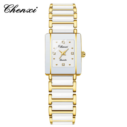 CHENXI 104A Luxury Couple Watches – Waterproof Quartz Watch for Men & Women with Simulated - Ceramic Strap | Elegant His & Hers Set - SMARTMARTNZ