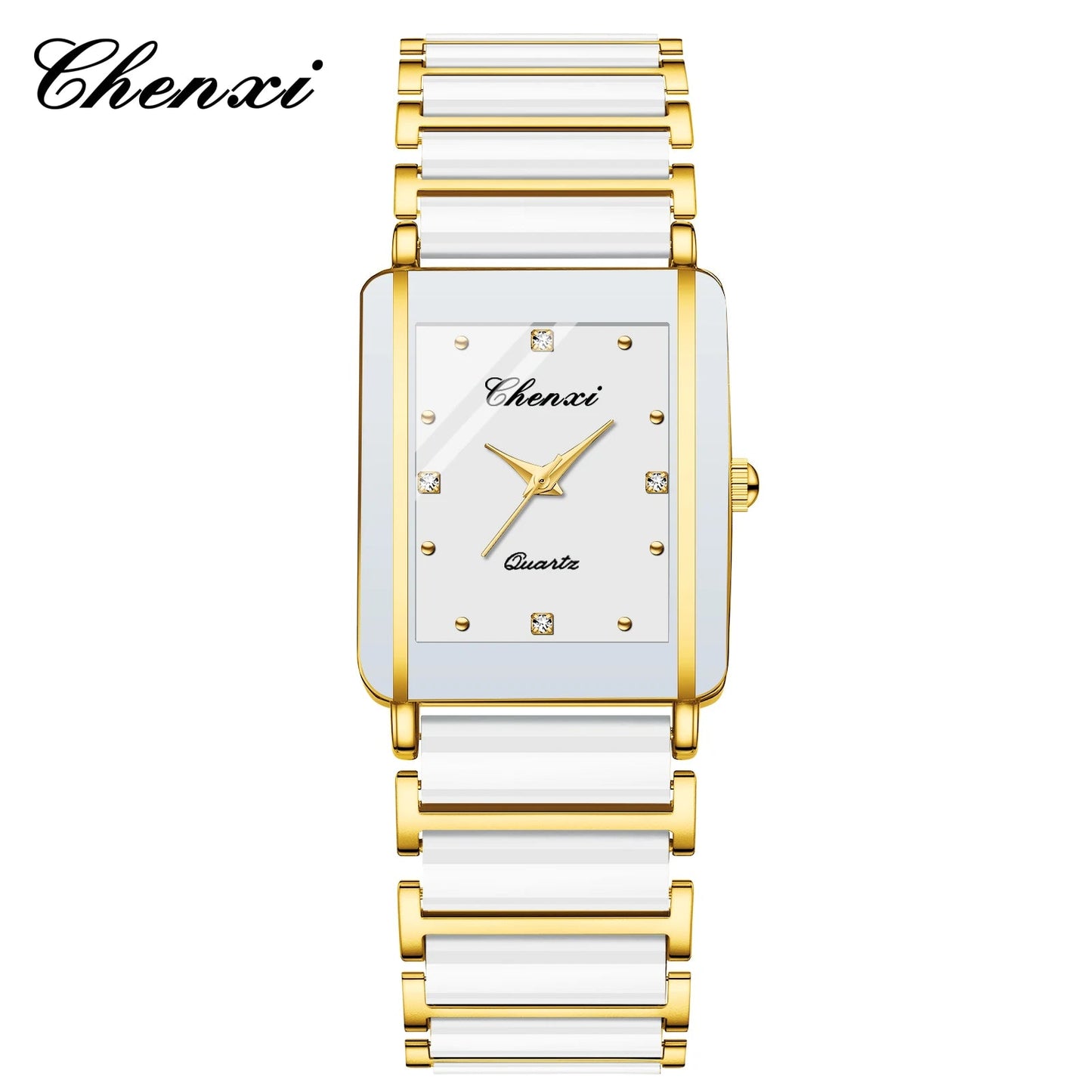 CHENXI 104A Luxury Couple Watches – Waterproof Quartz Watch for Men & Women with Simulated - Ceramic Strap | Elegant His & Hers Set - SMARTMARTNZ