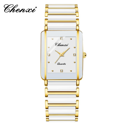 CHENXI 104A Luxury Couple Watches – Waterproof Quartz Watch for Men & Women with Simulated - Ceramic Strap | Elegant His & Hers Set - SMARTMARTNZ