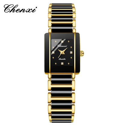 CHENXI 104A Luxury Couple Watches – Waterproof Quartz Watch for Men & Women with Simulated - Ceramic Strap | Elegant His & Hers Set - SMARTMARTNZ