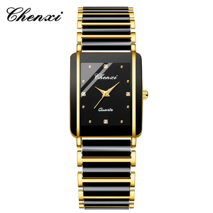 CHENXI 104A Luxury Couple Watches – Waterproof Quartz Watch for Men & Women with Simulated - Ceramic Strap | Elegant His & Hers Set - SMARTMARTNZ