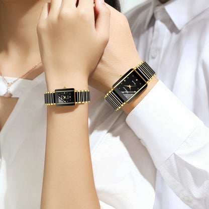 CHENXI 104A Luxury Couple Watches – Waterproof Quartz Watch for Men & Women with Simulated - Ceramic Strap | Elegant His & Hers Set - SMARTMARTNZ