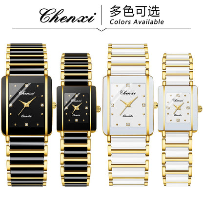 CHENXI 104A Luxury Couple Watches – Waterproof Quartz Watch for Men & Women with Simulated - Ceramic Strap | Elegant His & Hers Set - SMARTMARTNZ