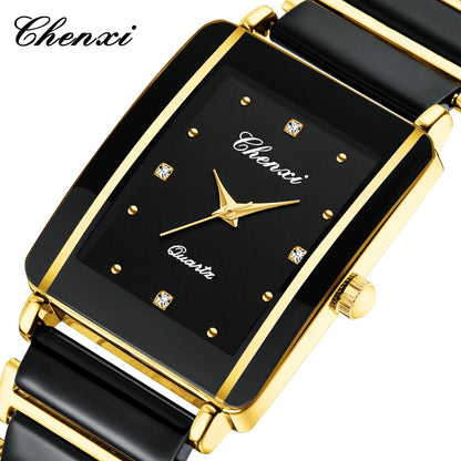 CHENXI 104A Luxury Couple Watches – Waterproof Quartz Watch for Men & Women with Simulated - Ceramic Strap | Elegant His & Hers Set - SMARTMARTNZ