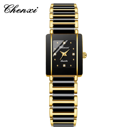 CHENXI 104A Waterproof Couple Watch – Luxury Quartz Wristwatch Set for Men & Women (Gold/Black/White) - SMARTMARTNZ