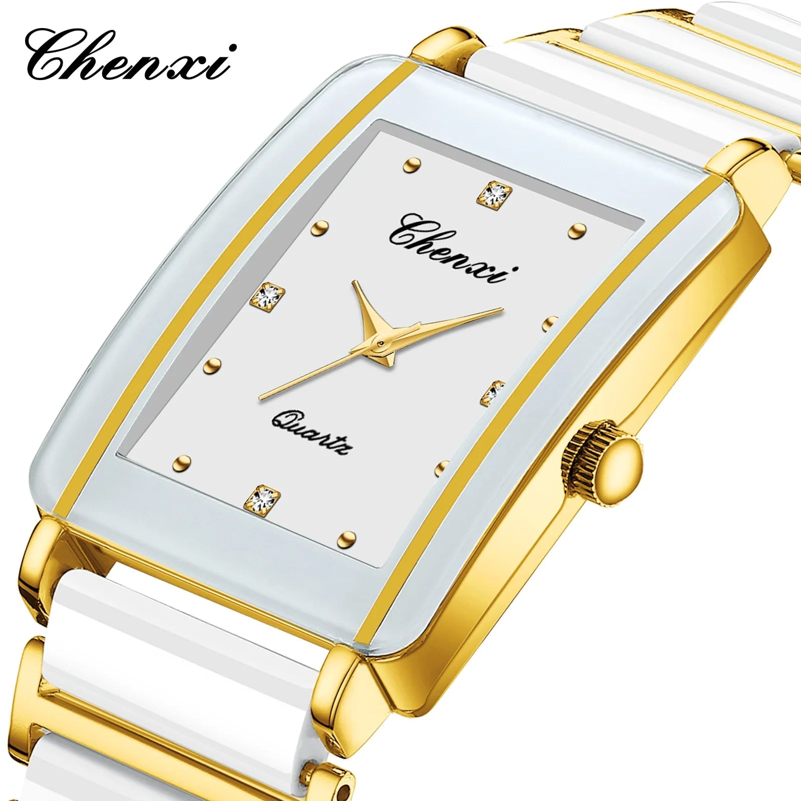 CHENXI 104A Waterproof Couple Watch – Luxury Quartz Wristwatch Set for Men & Women (Gold/Black/White) - SMARTMARTNZ
