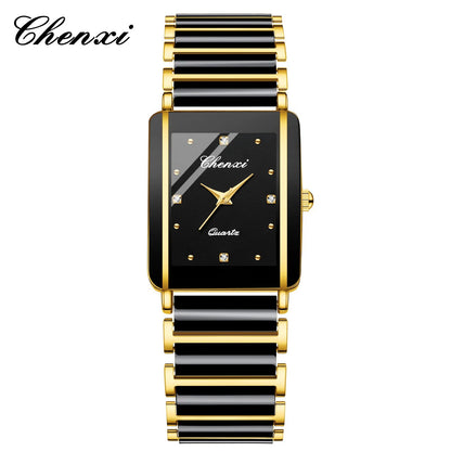 CHENXI 104A Waterproof Couple Watch – Luxury Quartz Wristwatch Set for Men & Women (Gold/Black/White) - SMARTMARTNZ