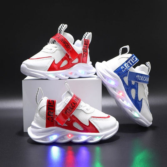 Children’s Alphabet Mesh Light - Up Shoes – Breathable & Casual Sports Style - SMARTMARTNZ