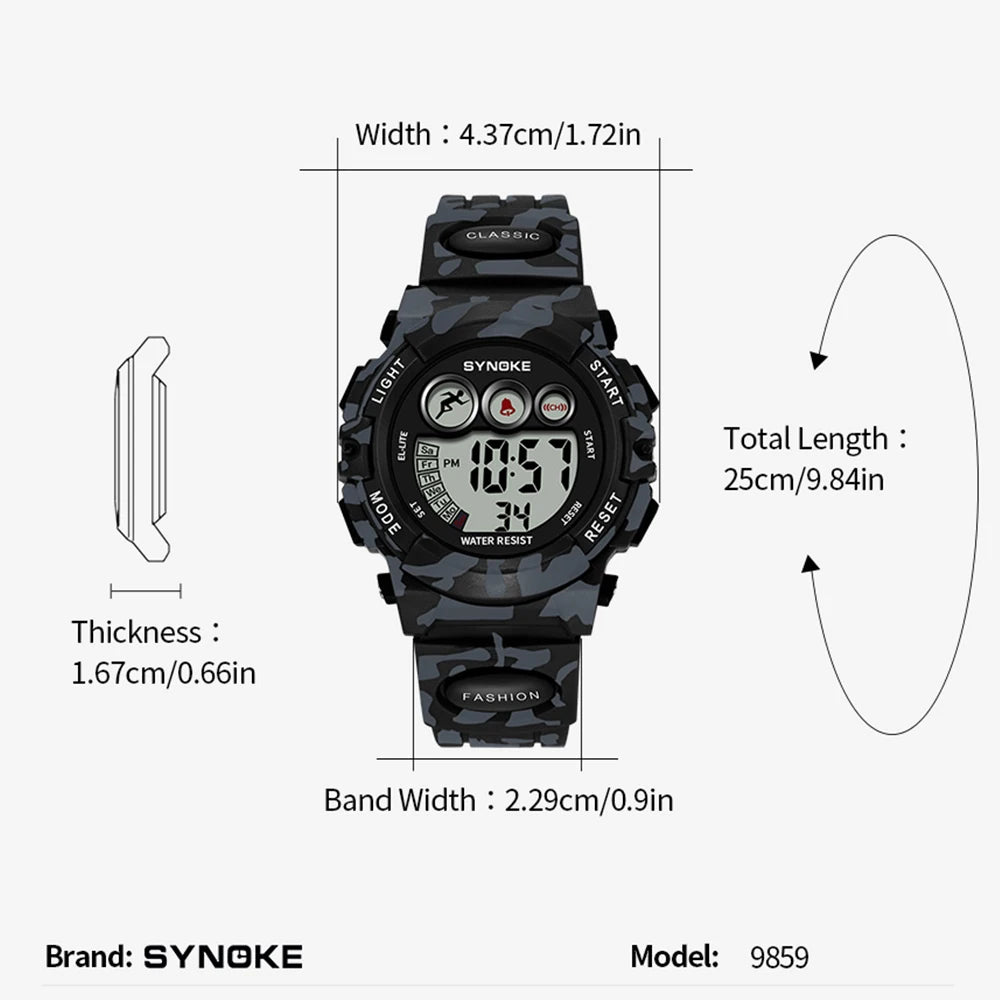Children’s Digital Sport Watch – Boys Waterproof 50M Multifunction Alarm Outdoor Wristwatch (3–15 Years) - SMARTMARTNZ