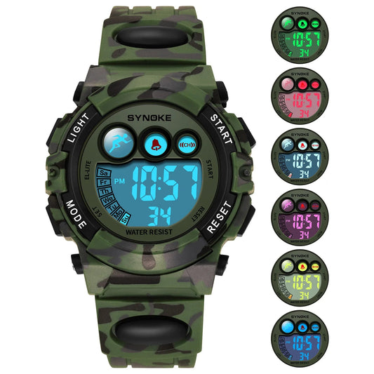 Children’s Digital Sport Watch – Boys Waterproof 50M Multifunction Alarm Outdoor Wristwatch (3–15 Years) - SMARTMARTNZ