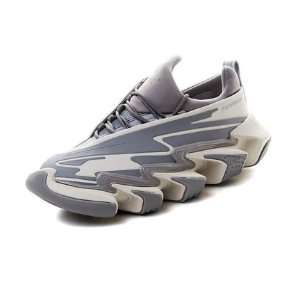 Chunky Designer Sneakers – Plus Size 45 Unisex Platform Sport Shoes | Leather & Mesh Height - Increasing Fashion Trainers - SMARTMARTNZ