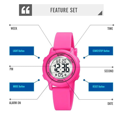 Colorful Children’s Digital Watch – SKMEI 1721 Sport Alarm Clock Wristwatch - SMARTMARTNZ