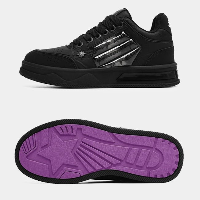 Couple’s Matching Black Star Sneakers – Unisex Streetwear - SMARTMARTNZ