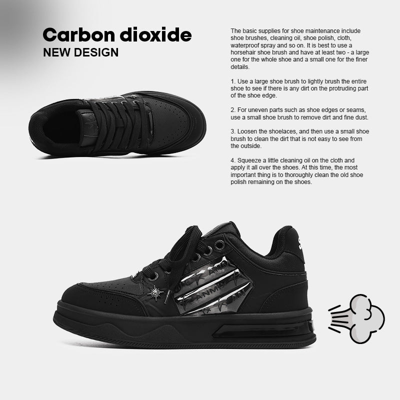 Couple’s Matching Black Star Sneakers – Unisex Streetwear - SMARTMARTNZ