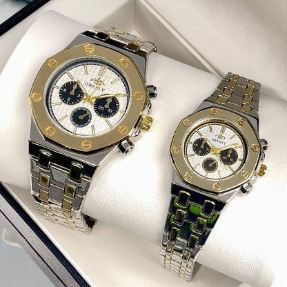 Couple’s Quartz Steel Belt Watch – Waterproof Calendar Design - SMARTMARTNZ