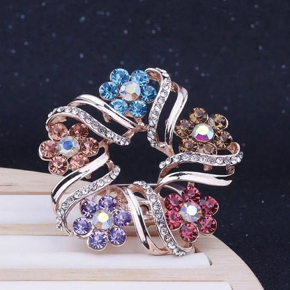 Crystal Scarf Buckle Brooch – Knotted Button Pin, Shawl Ring Clip, Silk Scarf Fastener Accessory - SMARTMARTNZ