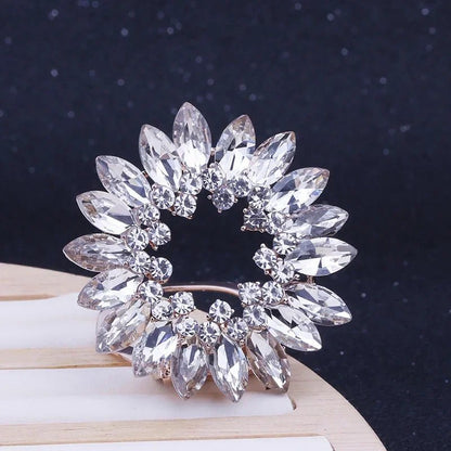 Crystal Scarf Buckle Brooch – Knotted Button Pin, Shawl Ring Clip, Silk Scarf Fastener Accessory - SMARTMARTNZ