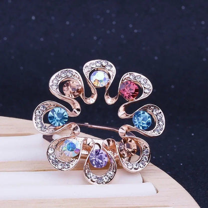 Crystal Scarf Buckle Brooch – Knotted Button Pin, Shawl Ring Clip, Silk Scarf Fastener Accessory - SMARTMARTNZ