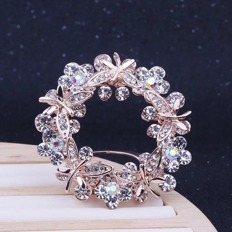 Crystal Scarf Buckle Brooch – Knotted Button Pin, Shawl Ring Clip, Silk Scarf Fastener Accessory - SMARTMARTNZ