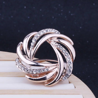 Crystal Scarf Buckle Brooch – Knotted Button Pin, Shawl Ring Clip, Silk Scarf Fastener Accessory - SMARTMARTNZ