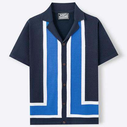 Men's Summer New Striped Contrast Color Knitwear Top