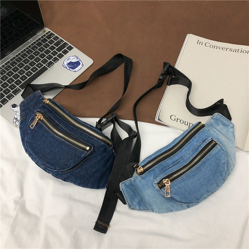 Denim Crossbody Chest Bag – Street Style Inspired - SMARTMARTNZ
