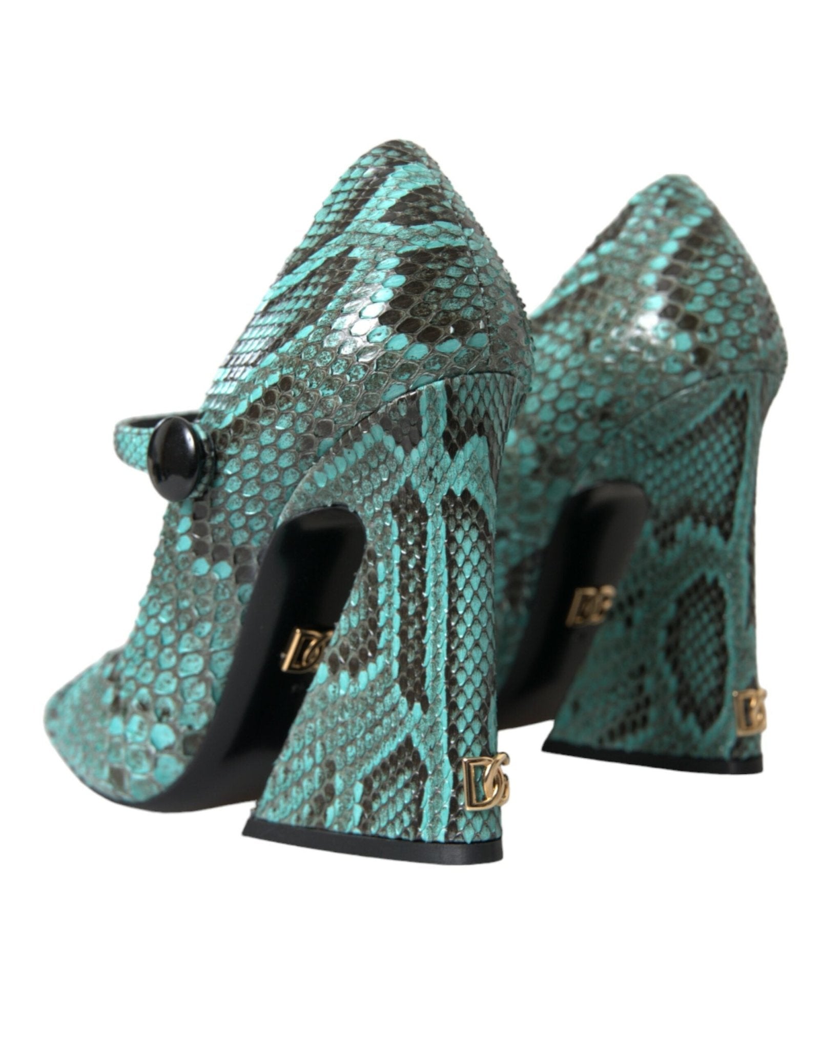 Dolce & Gabbana Aqua Python Leather Mary Jane Pumps Shoes - SMARTMARTNZ