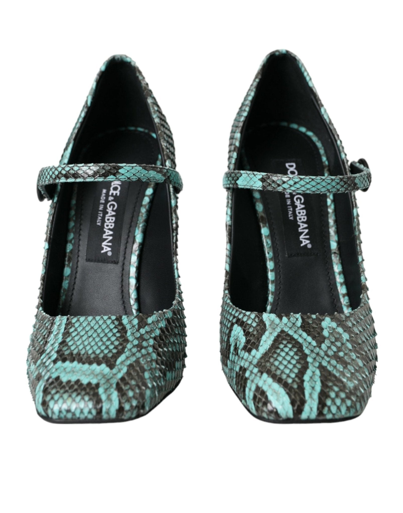Dolce & Gabbana Aqua Python Leather Mary Jane Pumps Shoes - SMARTMARTNZ