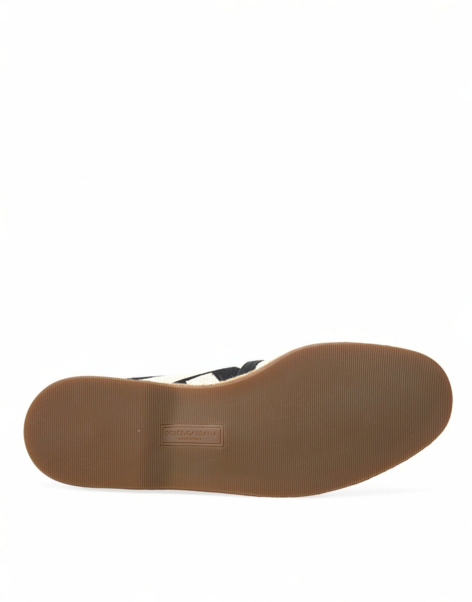 Dolce & Gabbana Beige Black Striped Canvas Espadrilles MONDELLO Shoes - SMARTMARTNZ