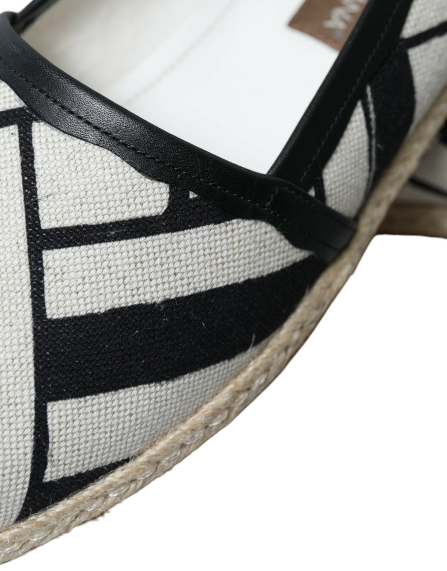 Dolce & Gabbana Beige Black Striped Canvas Espadrilles MONDELLO Shoes - SMARTMARTNZ