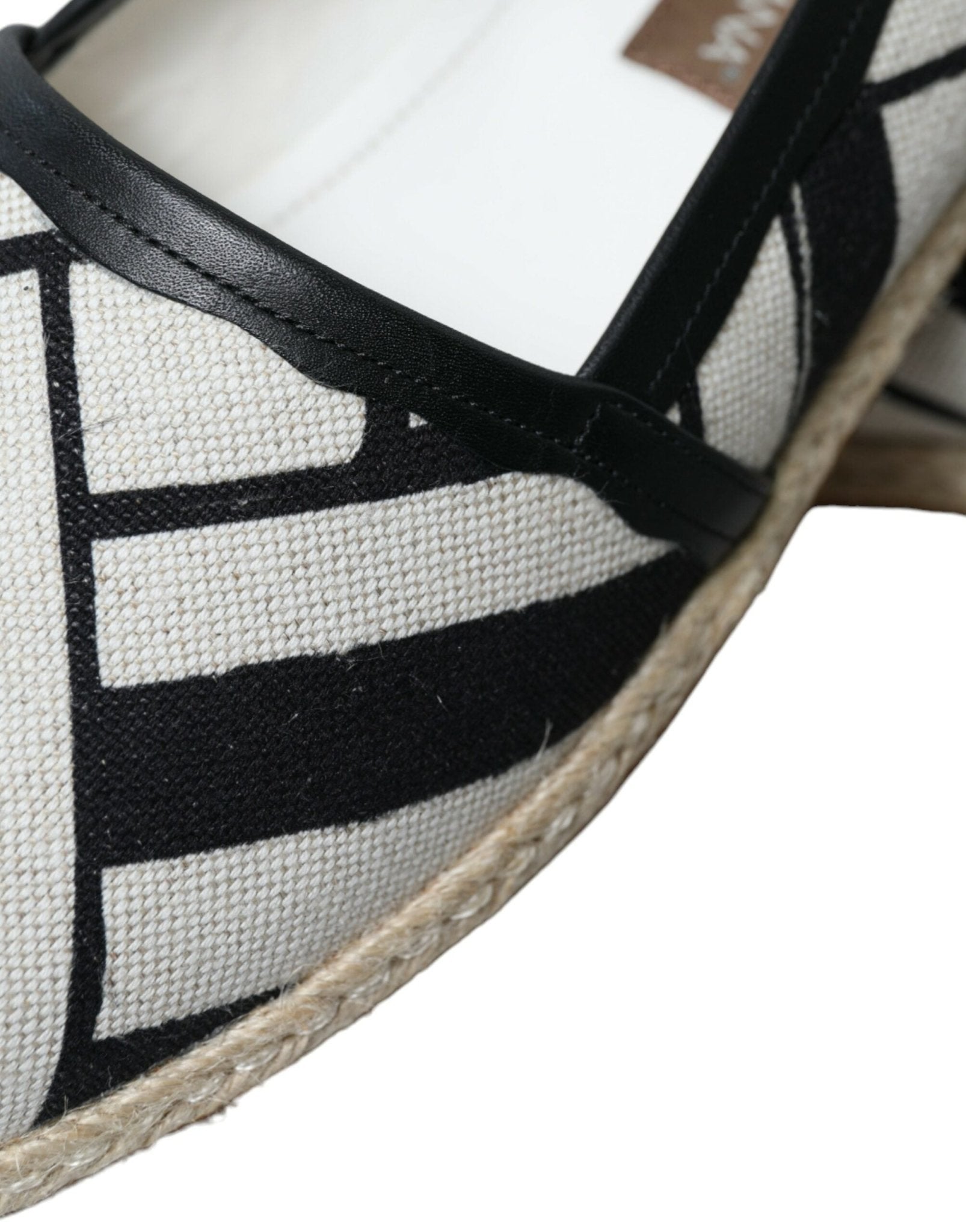 Dolce & Gabbana Beige Black Striped Canvas Espadrilles MONDELLO Shoes - SMARTMARTNZ