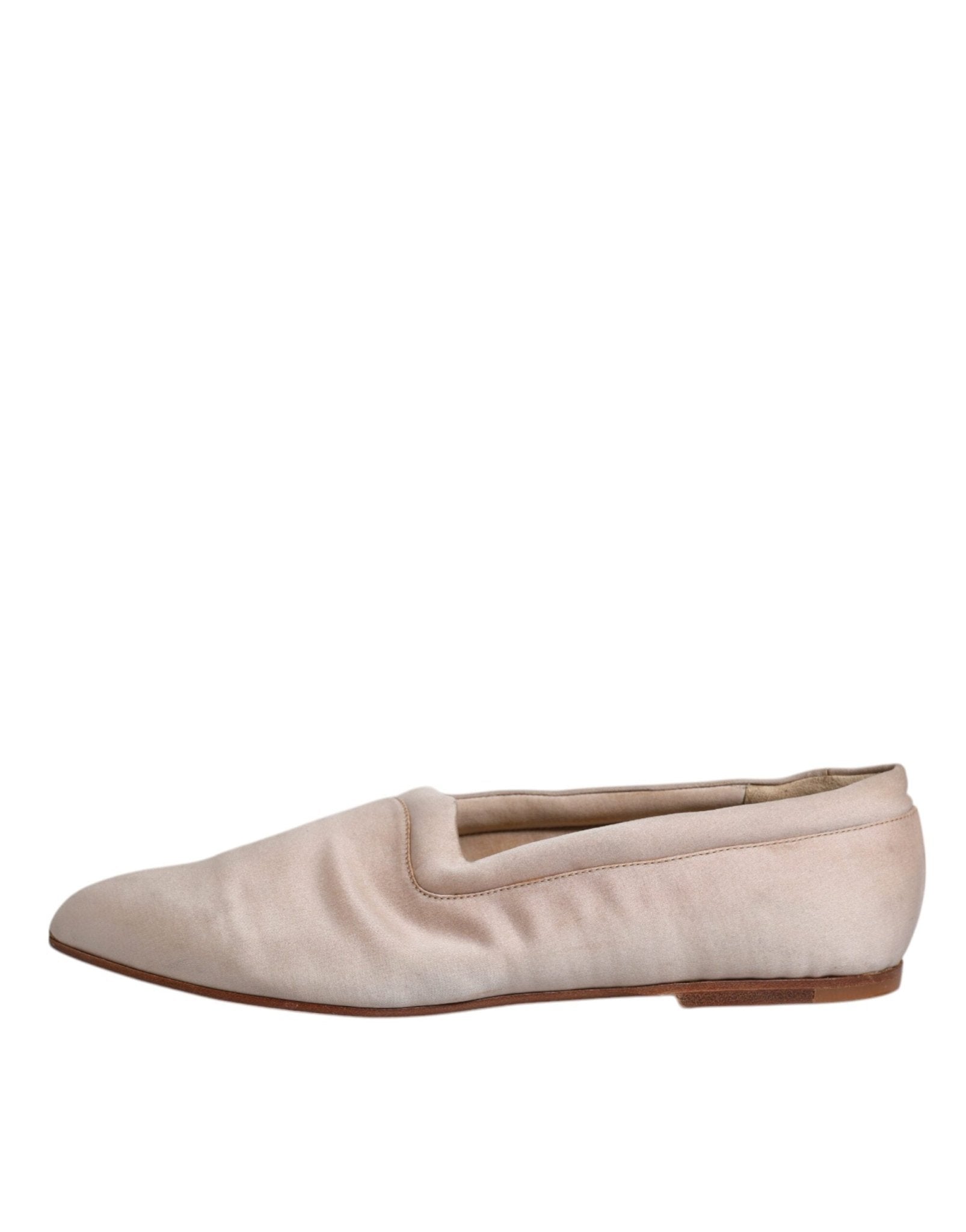Dolce & Gabbana Beige Fabric Slip On Ballerina Flats Shoes - SMARTMARTNZ