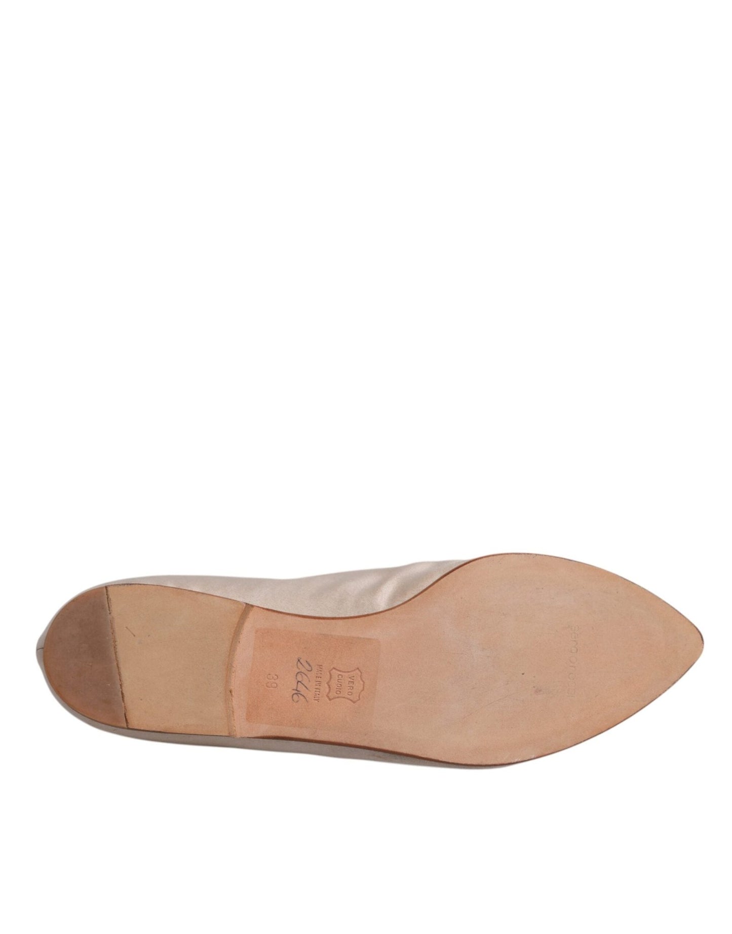 Dolce & Gabbana Beige Fabric Slip On Ballerina Flats Shoes - SMARTMARTNZ