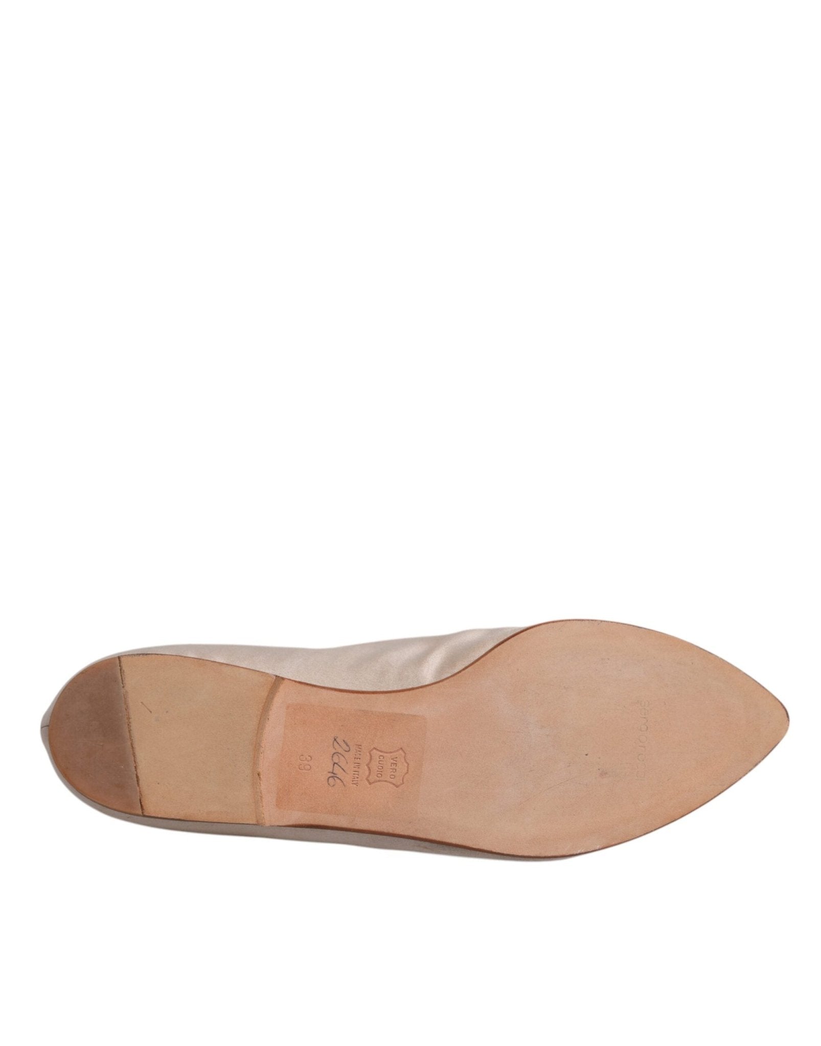 Dolce & Gabbana Beige Fabric Slip On Ballerina Flats Shoes - SMARTMARTNZ