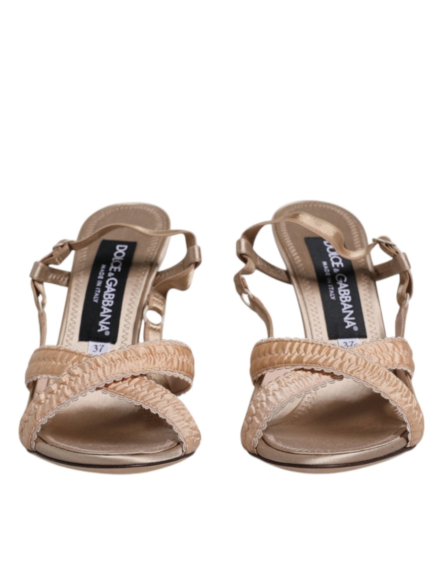 Dolce & Gabbana Beige Keira Slingback Heels Sandals Shoes - SMARTMARTNZ
