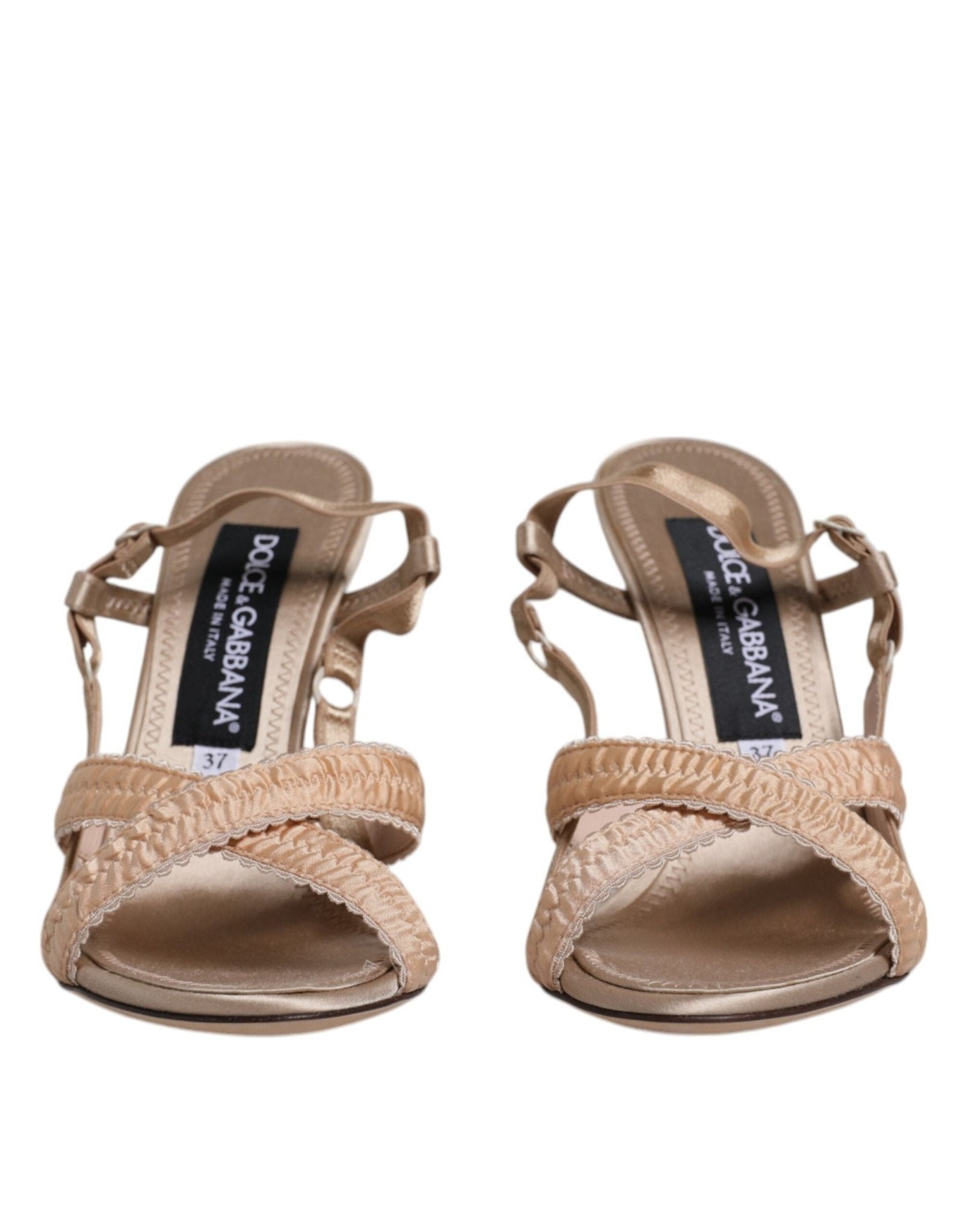 Dolce & Gabbana Beige Keira Slingback Heels Sandals Shoes - SMARTMARTNZ