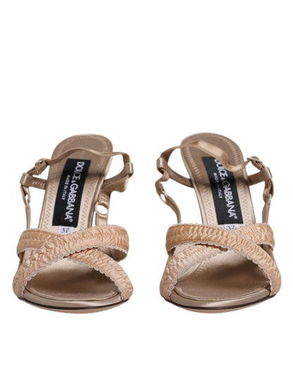 Dolce & Gabbana Beige Keira Slingback Heels Sandals Shoes - SMARTMARTNZ