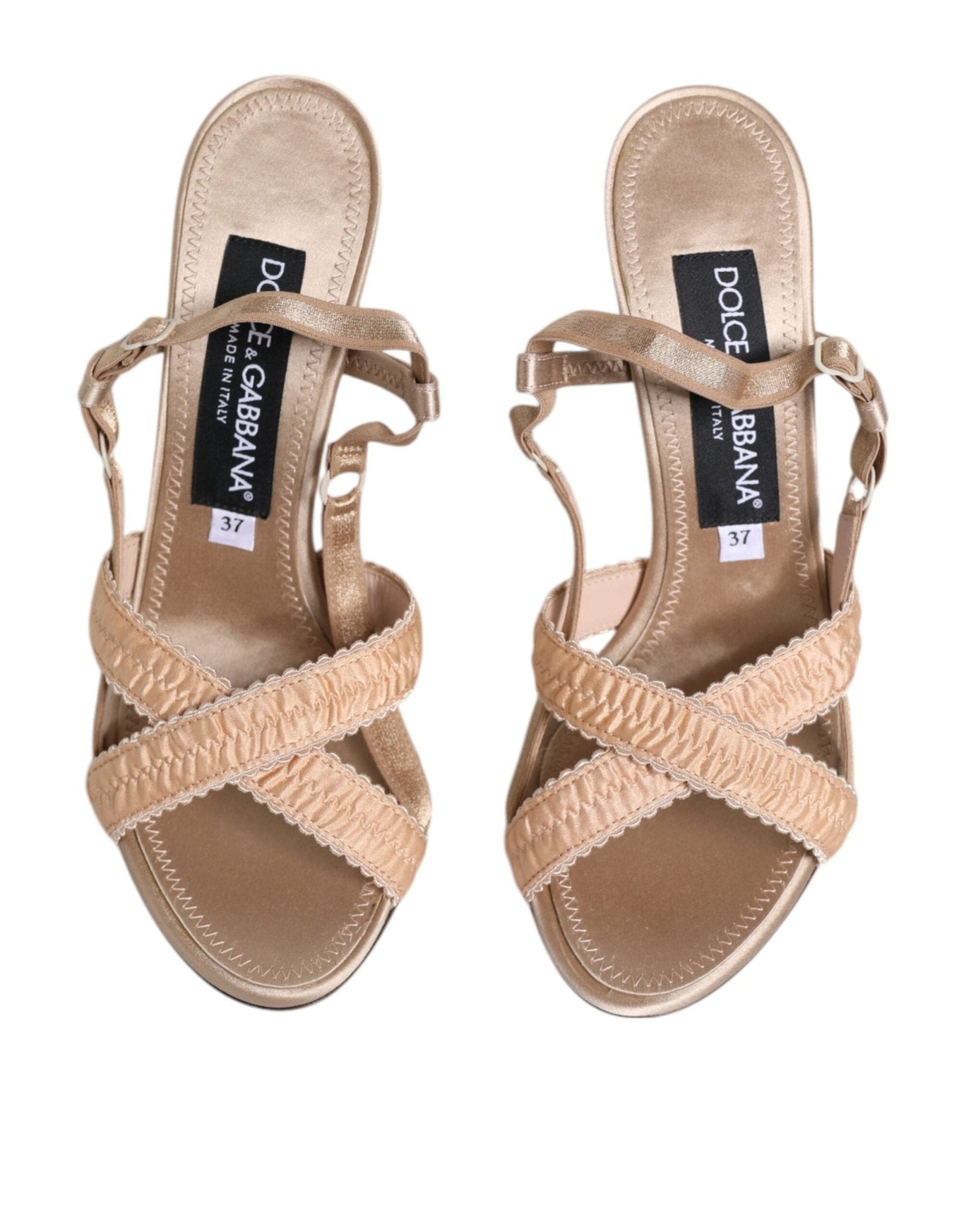 Dolce & Gabbana Beige Keira Slingback Heels Sandals Shoes - SMARTMARTNZ